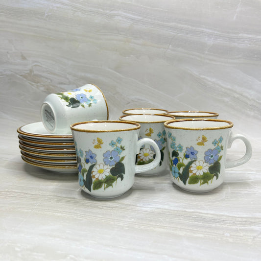 Set of 6 MIKASA “petit fleur” cup and saucer