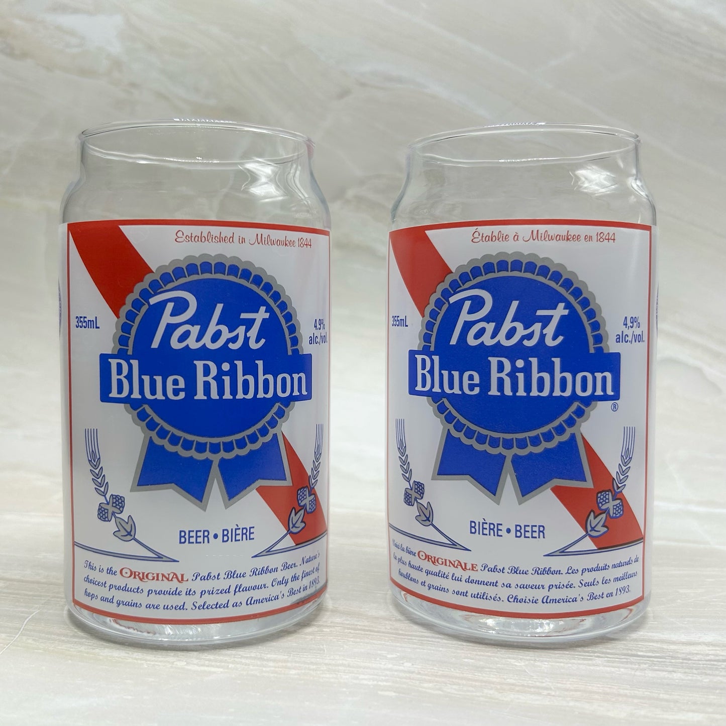 PABST BLUE RIBBON beer glasses