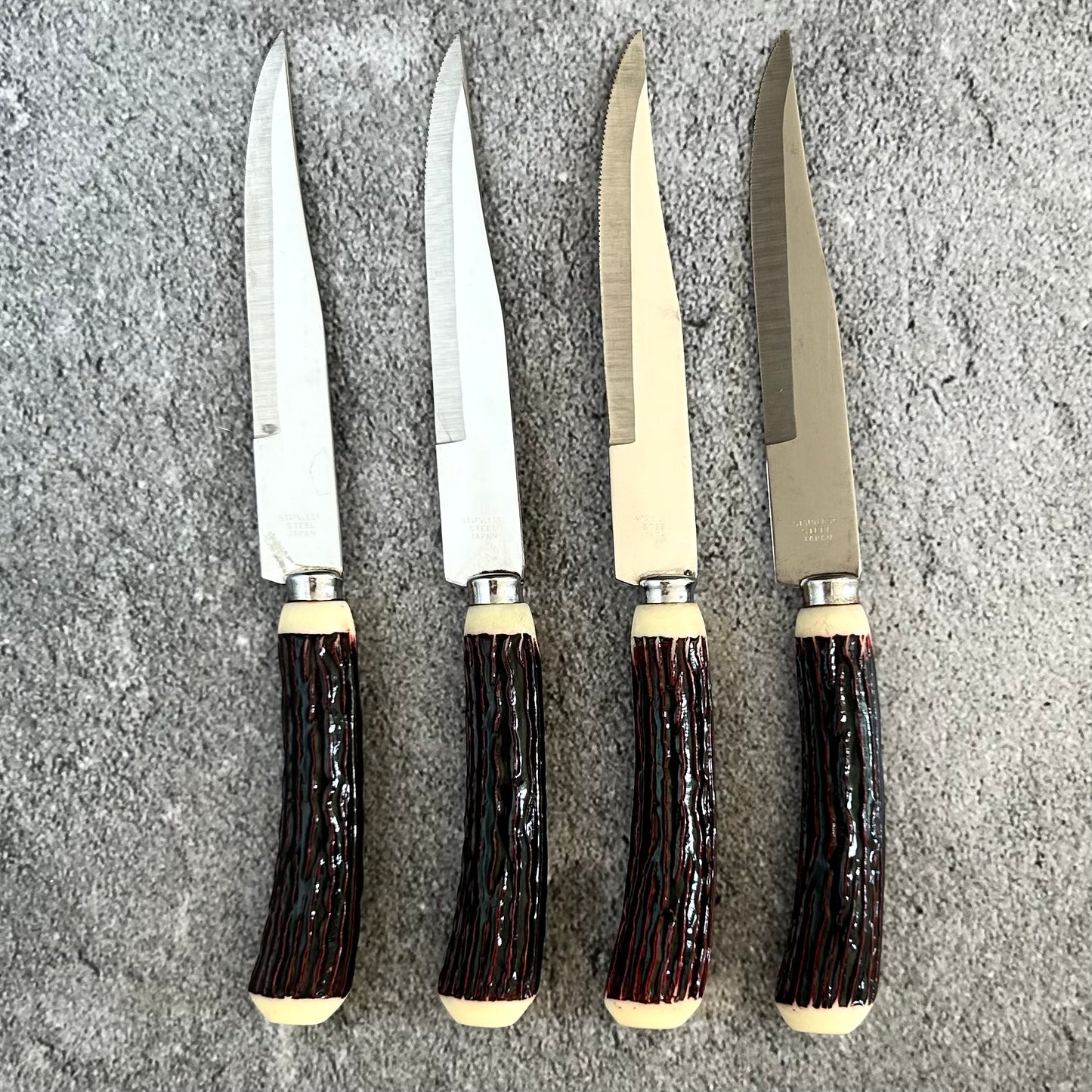 Faux antler steak knives