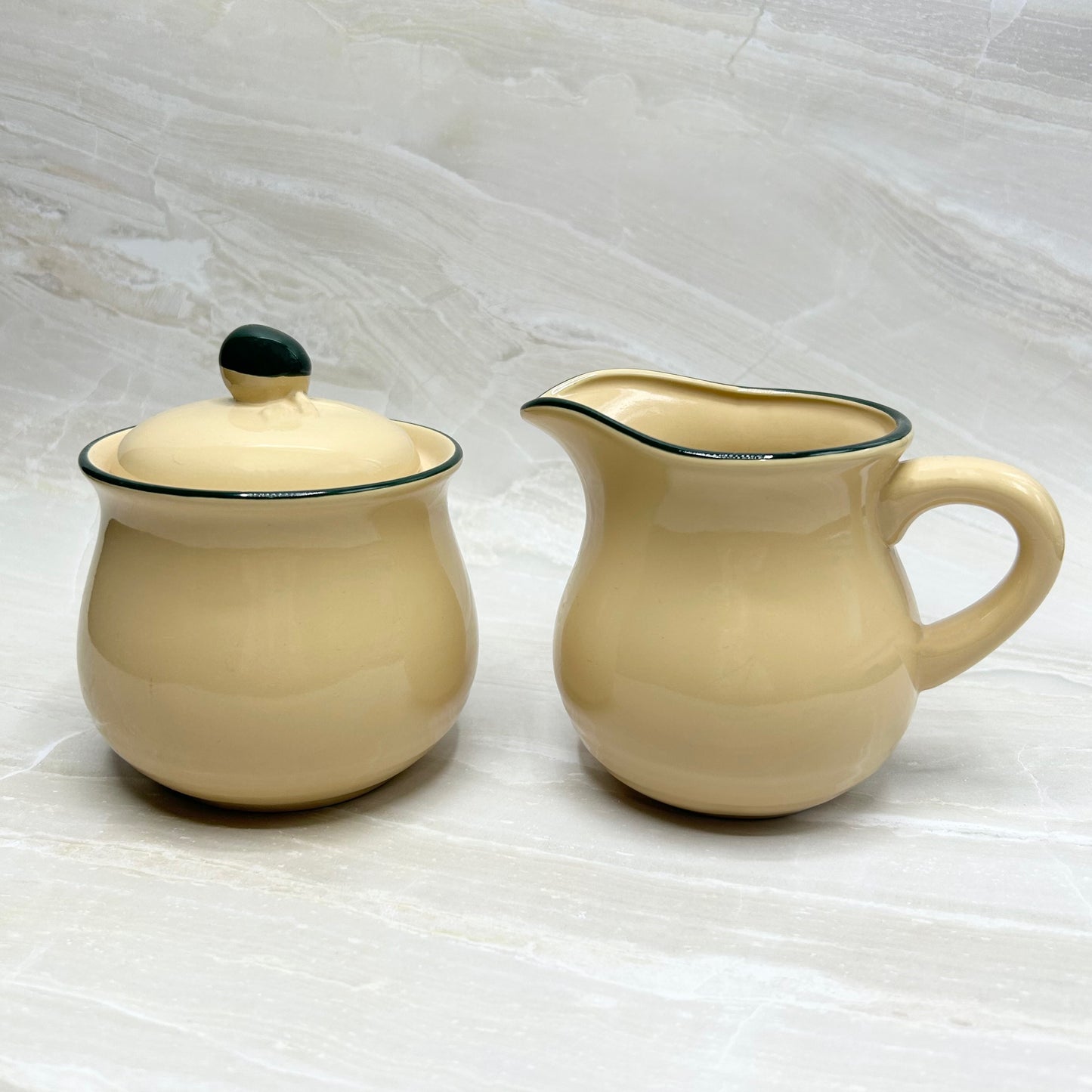 Japanese stoneware cream and sugar set